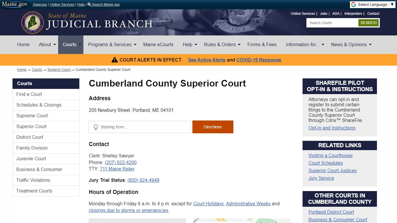 Cumberland County Superior Court: State of Maine Judicial ...