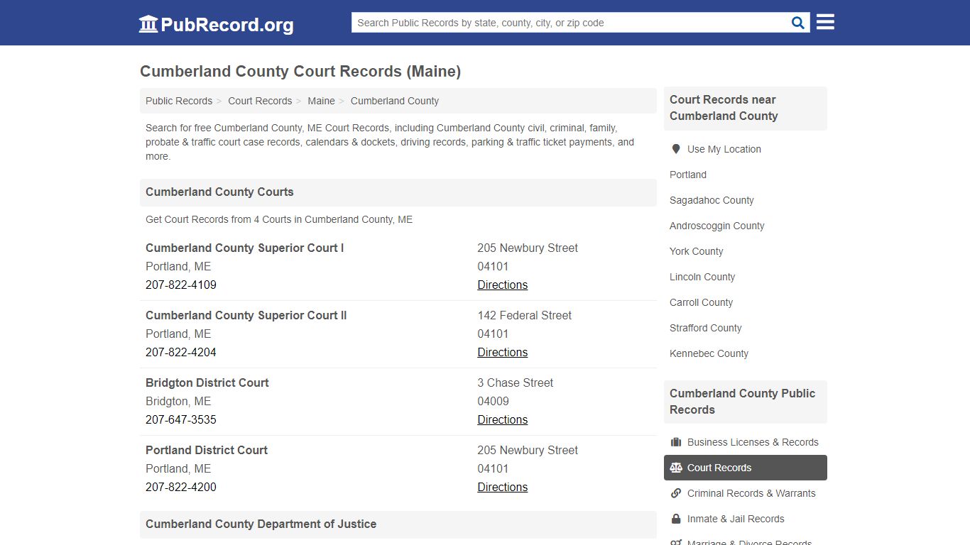 Free Cumberland County Court Records (Maine Court Records)