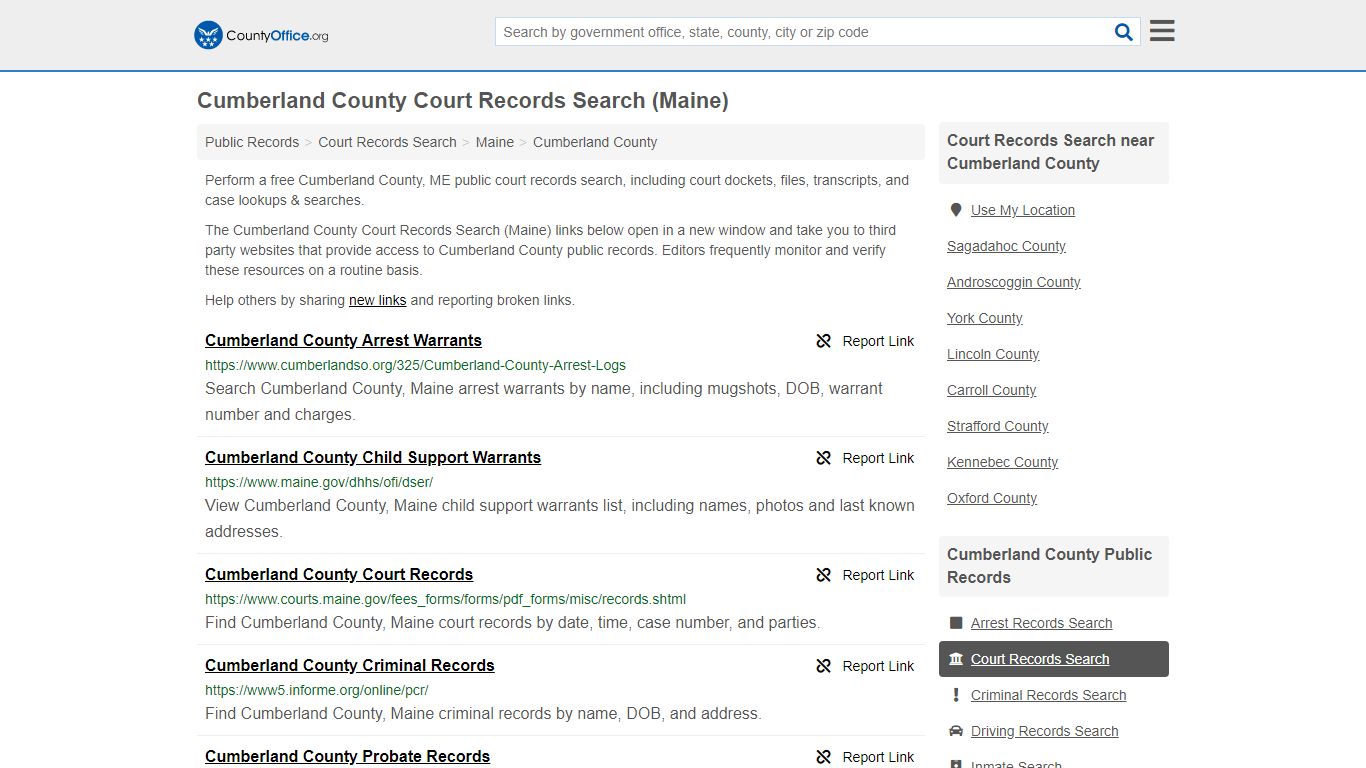 Court Records Search - Cumberland County, ME (Adoptions ...